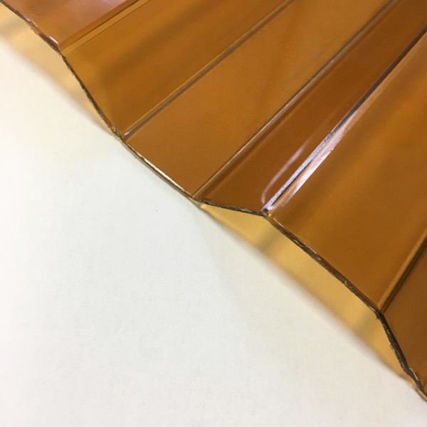 Профилированный поликарбонат бронзовый коричневый 1,05х3 м, толщ. 0,8 мм. Стандарт.
