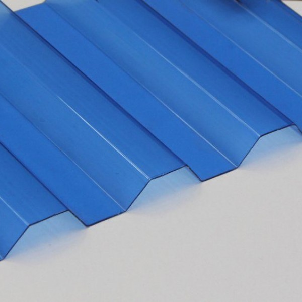 Профилированный поликарбонат синий 1,05х2 м, толщ. 0,8 мм. Стандарт.